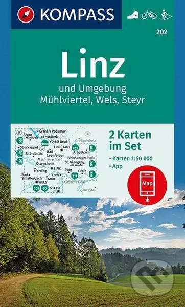 Linz (und Umgebung, Mühlviertel, Wels, Steyr (2 Karten im Set, WK 202, 1:50.000))