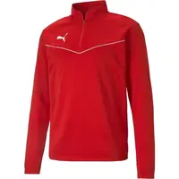 Puma TEAMRISE 1/4 ZIP TOP Pánská mikina se zipem, červená, velikost XXXL