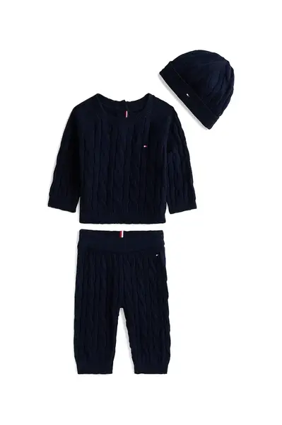 Kojenecká sada s bavlnou Tommy Hilfiger 3-pack tmavomodrá barva, KN0KN02080