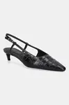 Kožené lodičky Tommy Hilfiger CROC SLINGBACK SLANTED HEEL