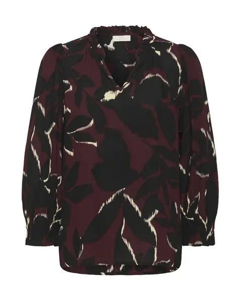 Kaffe Blúzka 'Linda'  krémová / merlotová / čierna