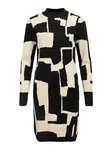 OBJECT Pletené šaty 'RAY'  čierna / biela