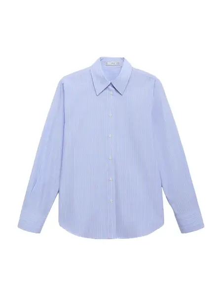 MANGO Blúzka  svetlomodrá / svetlosivá / biela