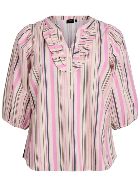 Zizzi Blúzka 'Caello'  béžová / námornícka modrá / sivá / ružová