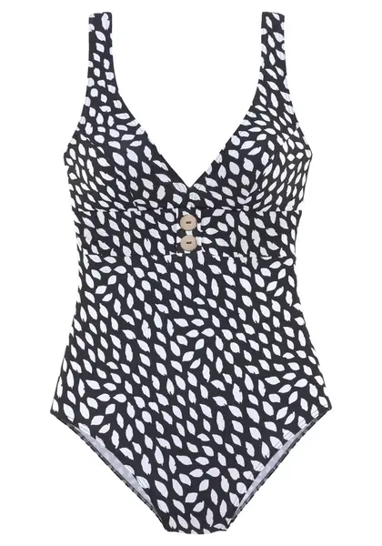 VIVANCE Jednodielne plavky  čierna / biela