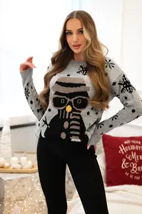 Vánoční svetr s šedým sněhulákem