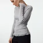 Trendyol Gray Tulle Detailed Thin Knit Sweater