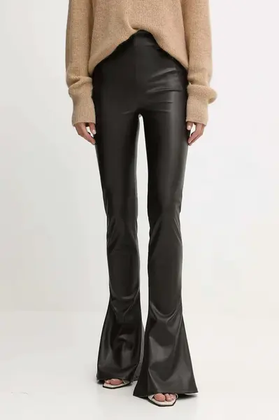 Kalhoty Aniye By dámské, hnědá barva, zvony, high waist, 181419