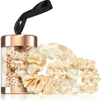 BrushArt Gift for You Slim & Midi satin scrunchie set gumičky do vlasov Blonde latte 3 ks