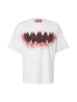 DIESEL Tričko  baklažánová / hrdzavo červená / melónová / biela