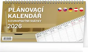 Stolní kalendář Plánovací s evropskými svátky 2026