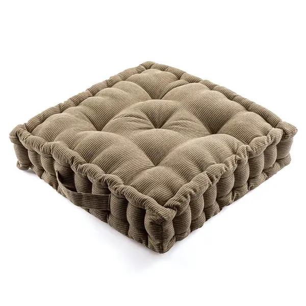 Sedací polštář na zem DANDY manšestr khaki sada 4 ks