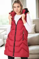 Z6761 DEWBERRY WOMEN'S VEST-BURGUNDY-1