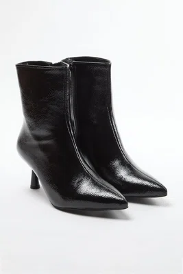 Trendyol Black Zipper Detailed Pointed Toe Thin Heel Women's Boots