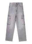 Bershka Rifľové kapsáče  sivý denim