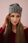 Kesi Fleecová čepice Roksana K209 šedá+fialová
