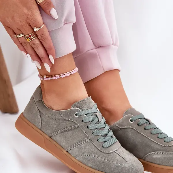 EVENTO Dámske Nízké Semišové Tenisky Zelené Paliana