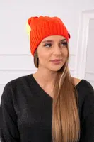 Kesi Dámska čiapka s pomponom Judyta K347 oranžová