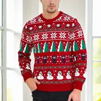 82363 Dewberry Christmas Mens Sweater-RED