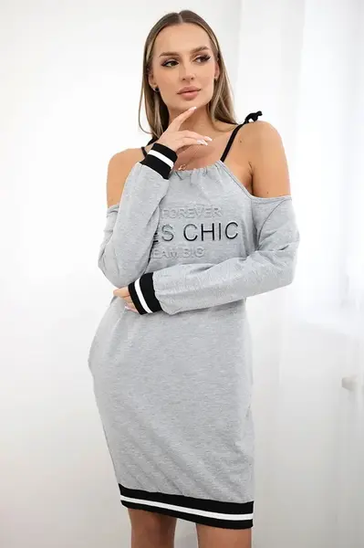 Tres Chic dress gray