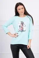 Blouse with Original mint print