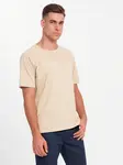 Ombre Men's LOOSE FIT T-shirt with pocket - beige