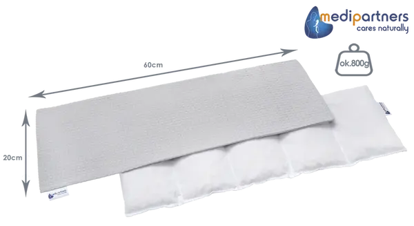 Medi Partners Thermophor with cherry seeds large 20x60 – 5 chambers Waffle – Gray