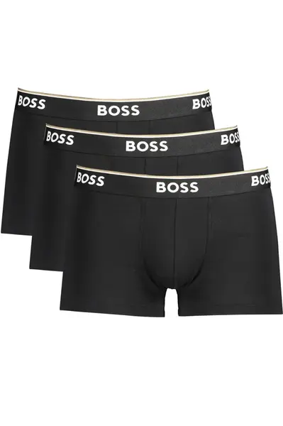 3PACK pánske boxerky Hugo Boss čierne