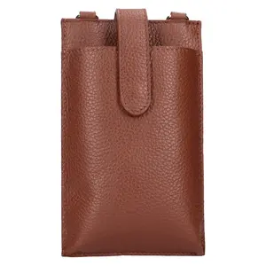 Dámská kožená kabelka na mobil a doklady Italia Dita - hnědá