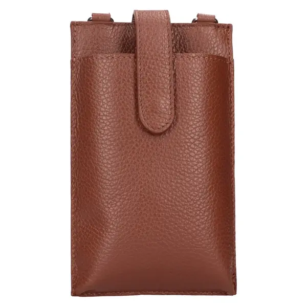 Dámská kožená kabelka na mobil a doklady Italia Dita - hnědá