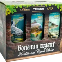 Bohemia regent pivo dárkový karton dřevěný vodní říše 6x 0,5 l