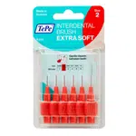 TEPE Mezizubní kartáček Extra Soft pastelově červený 0,5 mm 6 ks