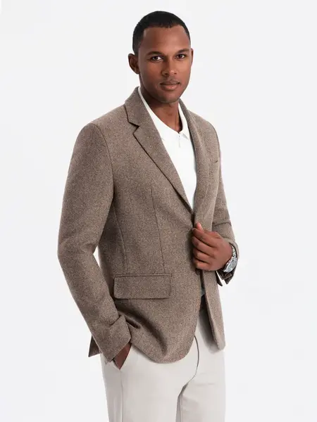 Ombre Classic men's rayon blazer - dark beige