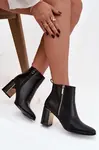 Dámské kotníkové boty na podpatku z eko kůže