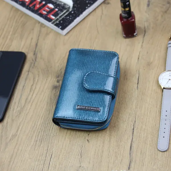 Dámská kožená peněženka modrá - Gregorio Longia