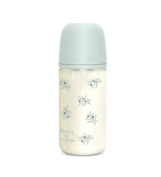 Suavinex Poetry Skleněná láhev fyziologická SX Pro 3m+ MF 240 ml 1 ks modrá