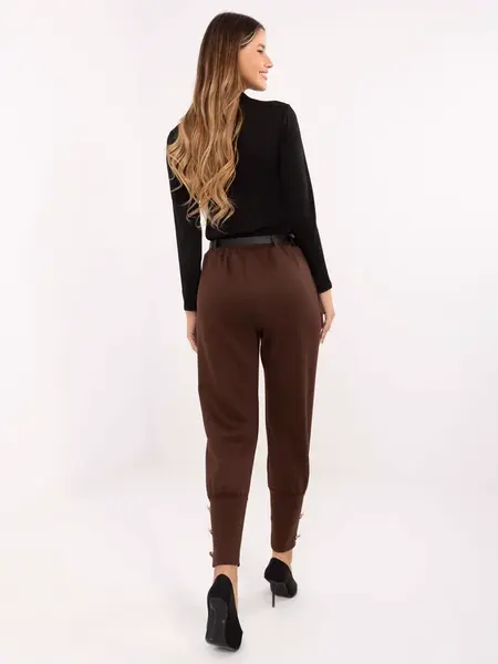 Hnedé jednofarebné nohavice