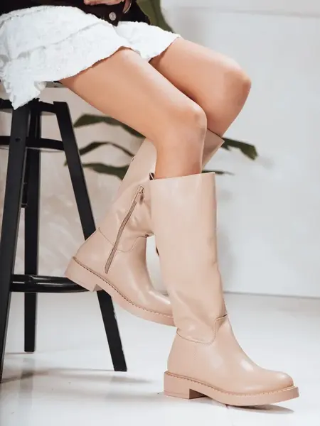 Béžové čižmy bez podpätku