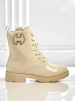 Béžové kotníkové boty na šněrování