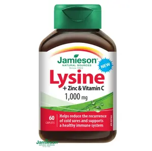 JAMIESON Lysin 1000mg se zinkem a vitaminem C 60 tablet, poškozený obal
