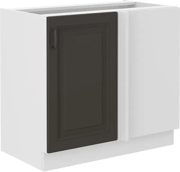 Spodní rohová skříňka Stilo 105 DN 1F Barva korpusu: Bílá, Barva dvířek: Grafit