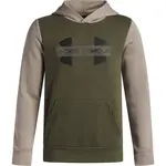 Under Armour RIVAL FLEECE COLORBLOCK Chlapčenská mikina, khaki, veľkosť XS