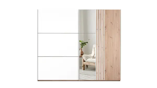 Šatní skříň Sintra Barva korpusu: Dub wotan, Rozměry: 250 cm, Dveře: Bílé