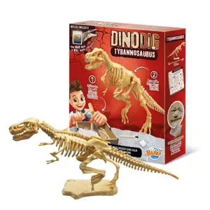 Dinodig vykopávka a kostra Tyranosaurus