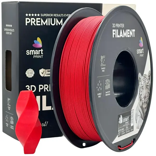 Smart Print FG-S25-E1, 3D filament, PLA Matte, Red, 1kg, 1,75mm