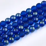 Spray Painted Glass Round Bead Strands