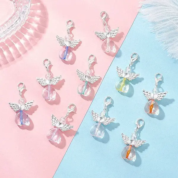 Heart Angel Alloy & Acrylic Pendant Decorations