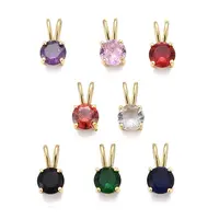 Brass Micro Pave Cubic Zirconia Pendants