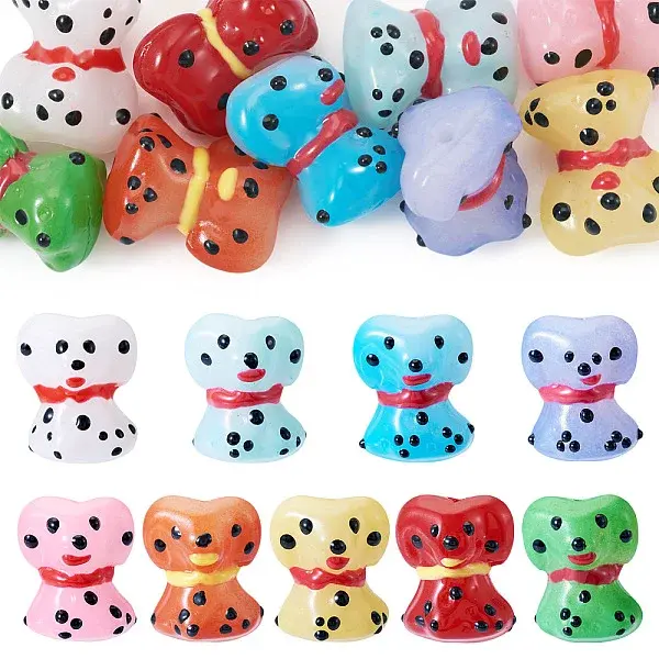 9Pcs 9 Colors Handmade Lampwork Enamel Beads