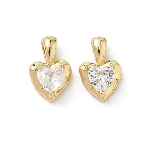 Brass Micro Pave Cubic Zirconia Charms